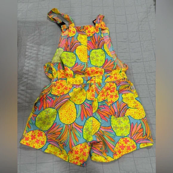 Chubbies Mens Neon Pineapple Hooligan Print Short Overalls Tropical Summer Med